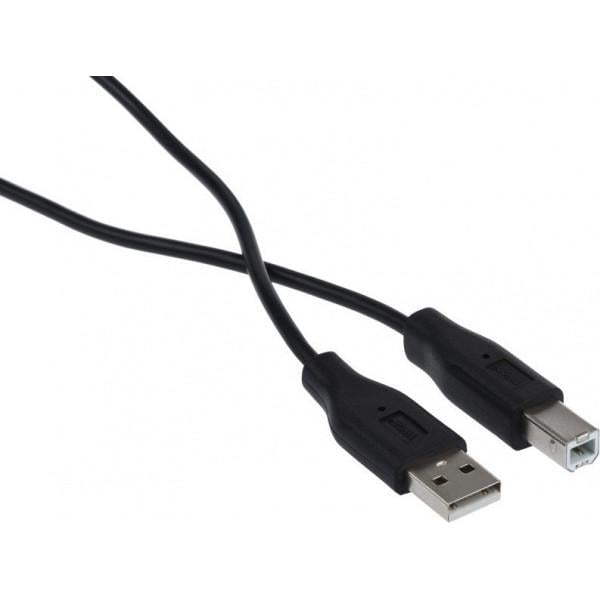 Кабель 2e USB 2.0 AM/BM DSTP 3м, black (2E-W-3169m3) - фото 1