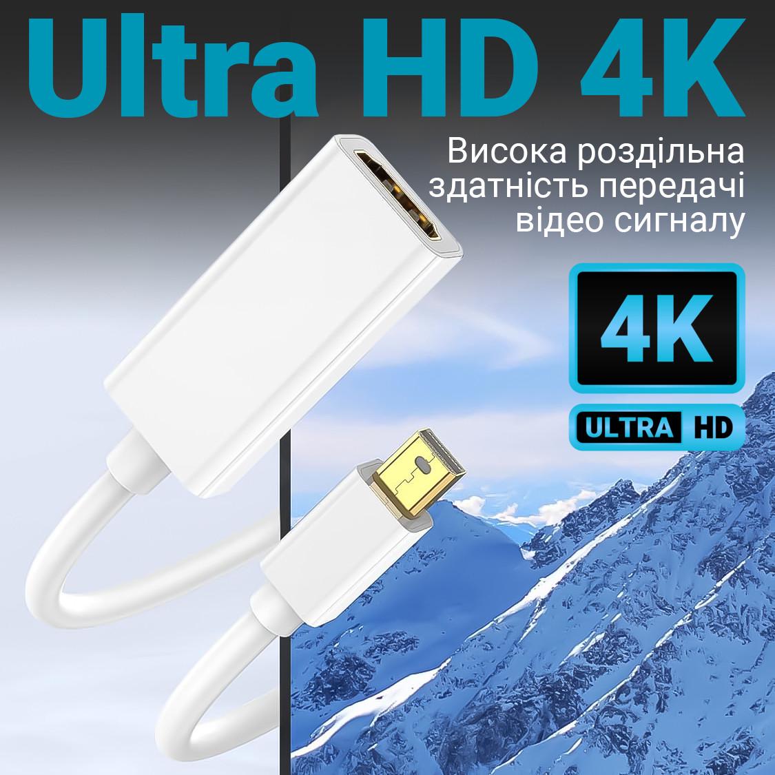 Адаптер відео з Mini DisplayPort на HDMI порт Addap MDP2HDMI-01 - фото 10