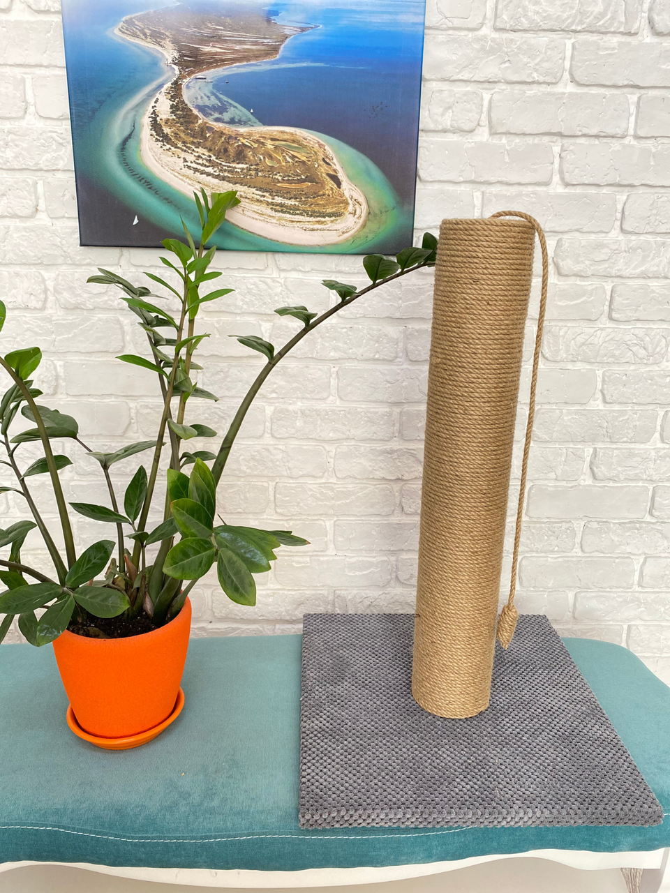 Когтеточка с широким столбиком 65x40x40 см Серый (21706925) - фото 3 Когтеточка с широким столбиком 65x40x40 см Серый (21706925) - фото 3