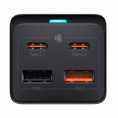 Мережевий зарядний пристрій Baseus GaN3 Pro Desktop Powerstrip 2C+2U+AC(EU) 65W Black (PSZM000901) - фото 3 Мережевий зарядний пристрій Baseus GaN3 Pro Desktop Powerstrip 2C+2U+AC(EU) 65W Black (PSZM000901) - фото 3