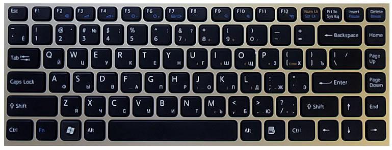 Клавиатура для ноутбука Sony Vaio VPC-Y EN Silver Frame Black