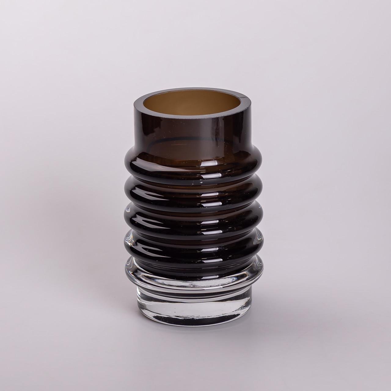 Ваза для цветов стеклянная в Винтажном стиле 18 см Черный (27968245)