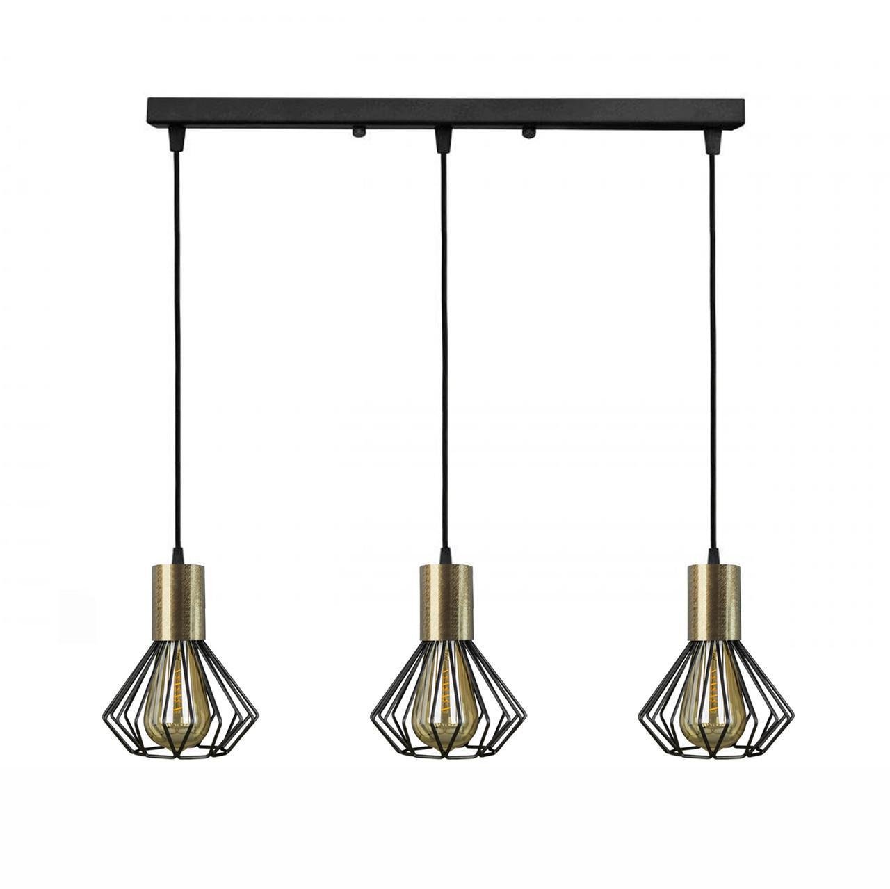 Подвесной светильник MSK ELECTRIC Diadem на планке под три лампы Е27 Черно-бронзовый (NL 2215-3 BK+BN)
