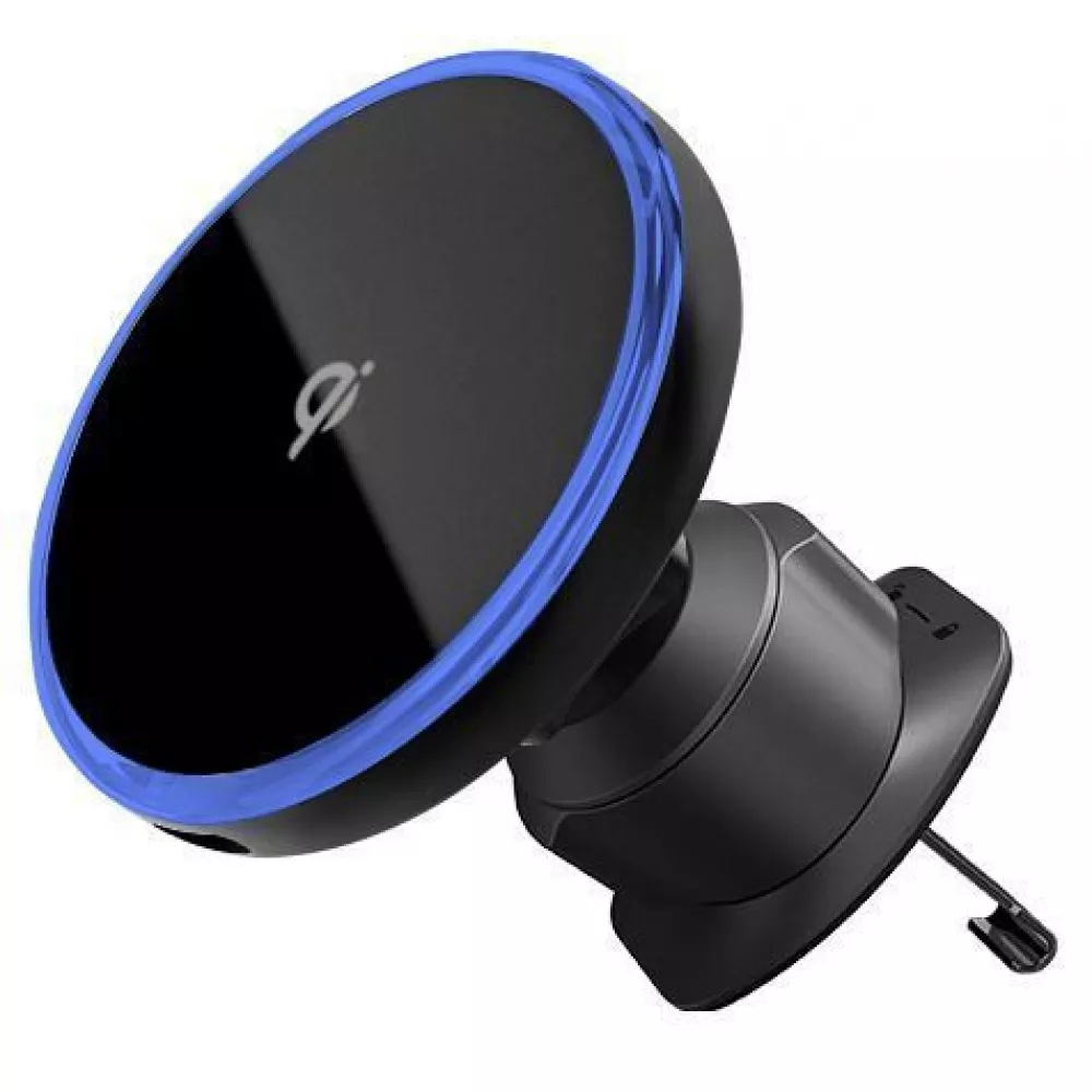 Автомобильный магнитный держатель Proove UNO 15W с зарядкой на дефлектор Черный (640583)