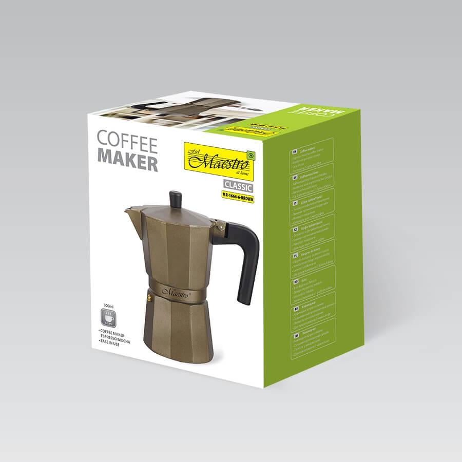 Гейзерна кавоварка Maestro Espresso Moka MR-1666-6 6 чашок Brown - фото 5