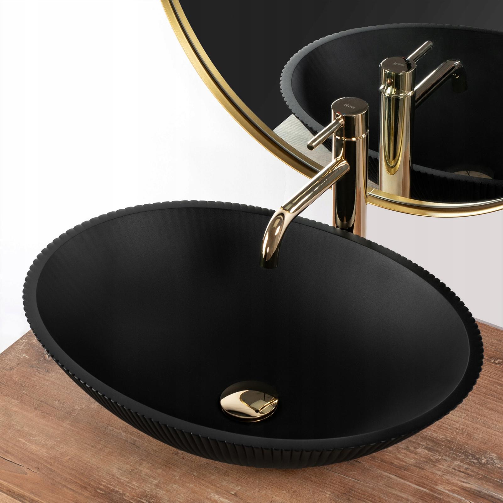 Умывальник накладной REA DELLA REA-U0274 515x375x135 мм Черный (172881) - фото 4