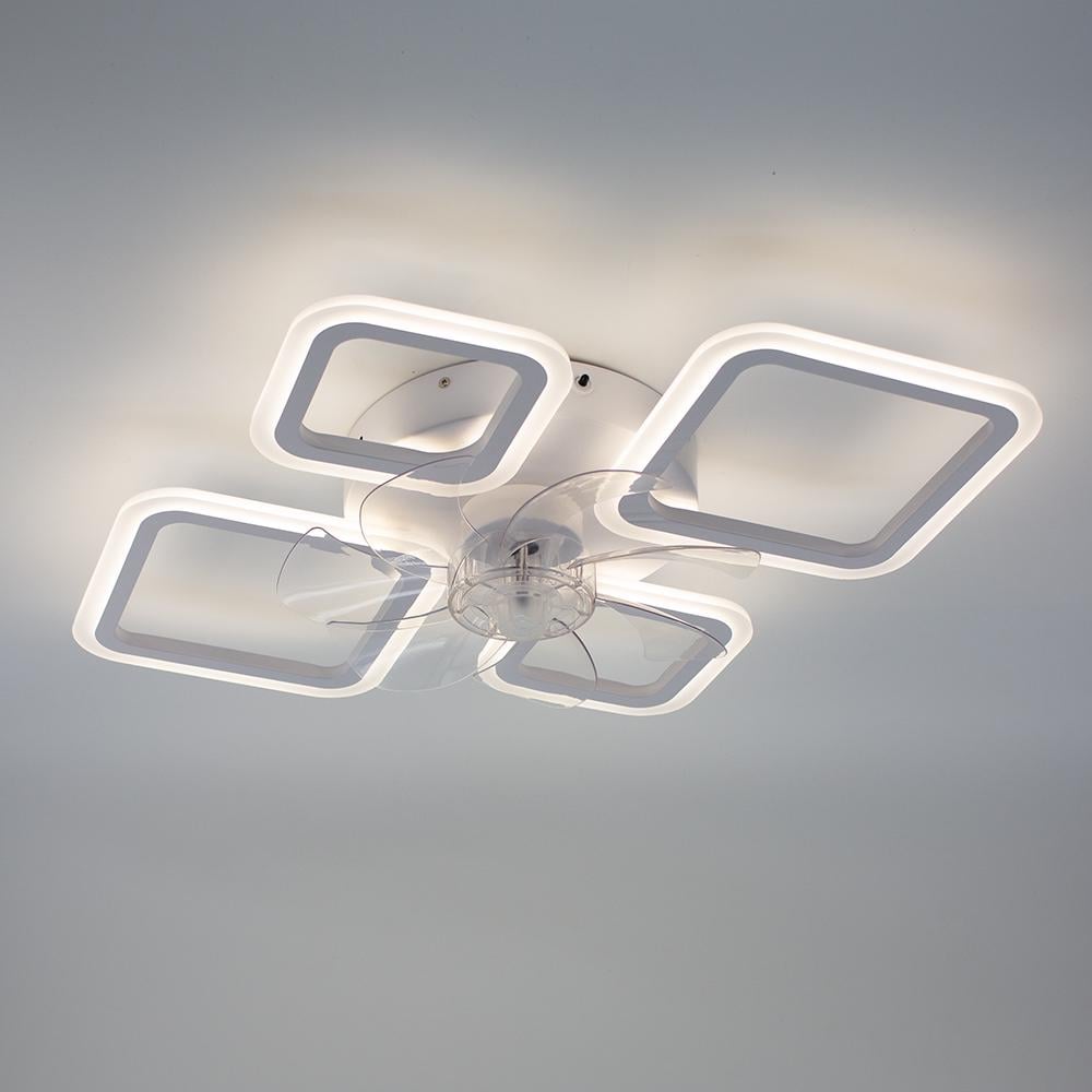 Люстра світлодіодна ESLLSE FAN OVAL 38 Вт/15 Вт 645x500x125 мм Бiлий (10598)