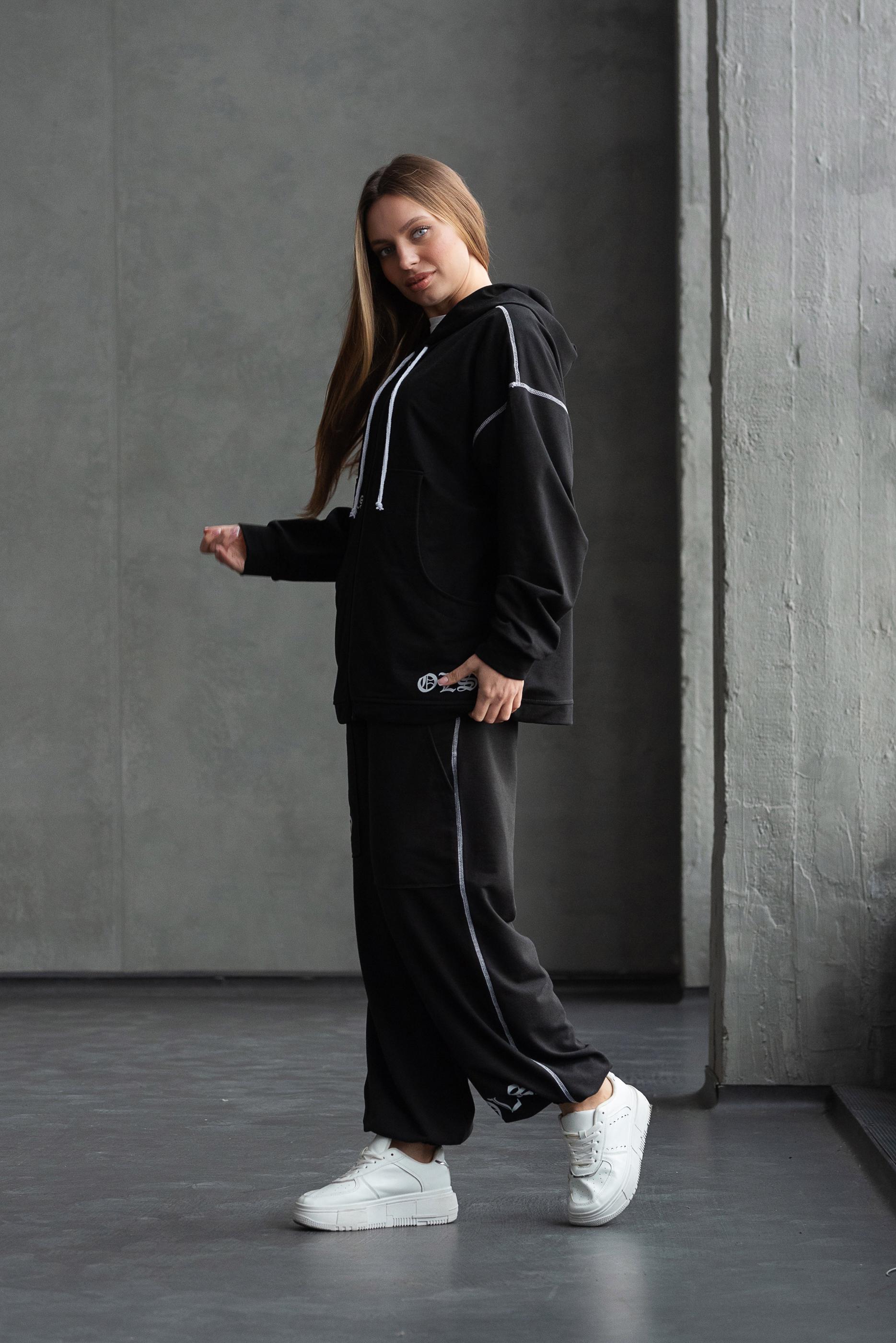 Спортивный костюм женский Милена р. 58 Черный (2288072882) - фото 5 Спортивный костюм женский Милена р. 58 Черный (2288072882) - фото 5