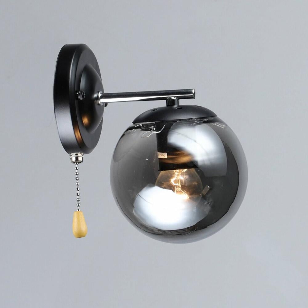 Настенный светильник шар Light House SRS-20298/1W Черный/Хром Настенный светильник шар Light House SRS-20298/1W Черный/Хром