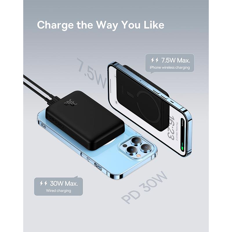 Повербанк BASEUS PPCX110201 10000 mAh Type-C 30W 3A Black (13968413) - фото 8