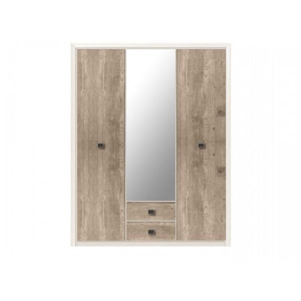 Шафа для спальні 3-дверна Gerbor Коен 2 SZF3D2S з дзеркалом з ДСП 1635х565х1200 мм Сосна Каньон/Дуб Корабельний (5145) - фото 2 Шафа для спальні 3-дверна Gerbor Коен 2 SZF3D2S з дзеркалом з ДСП 1635х565х1200 мм Сосна Каньон/Дуб Корабельний (5145) - фото 2