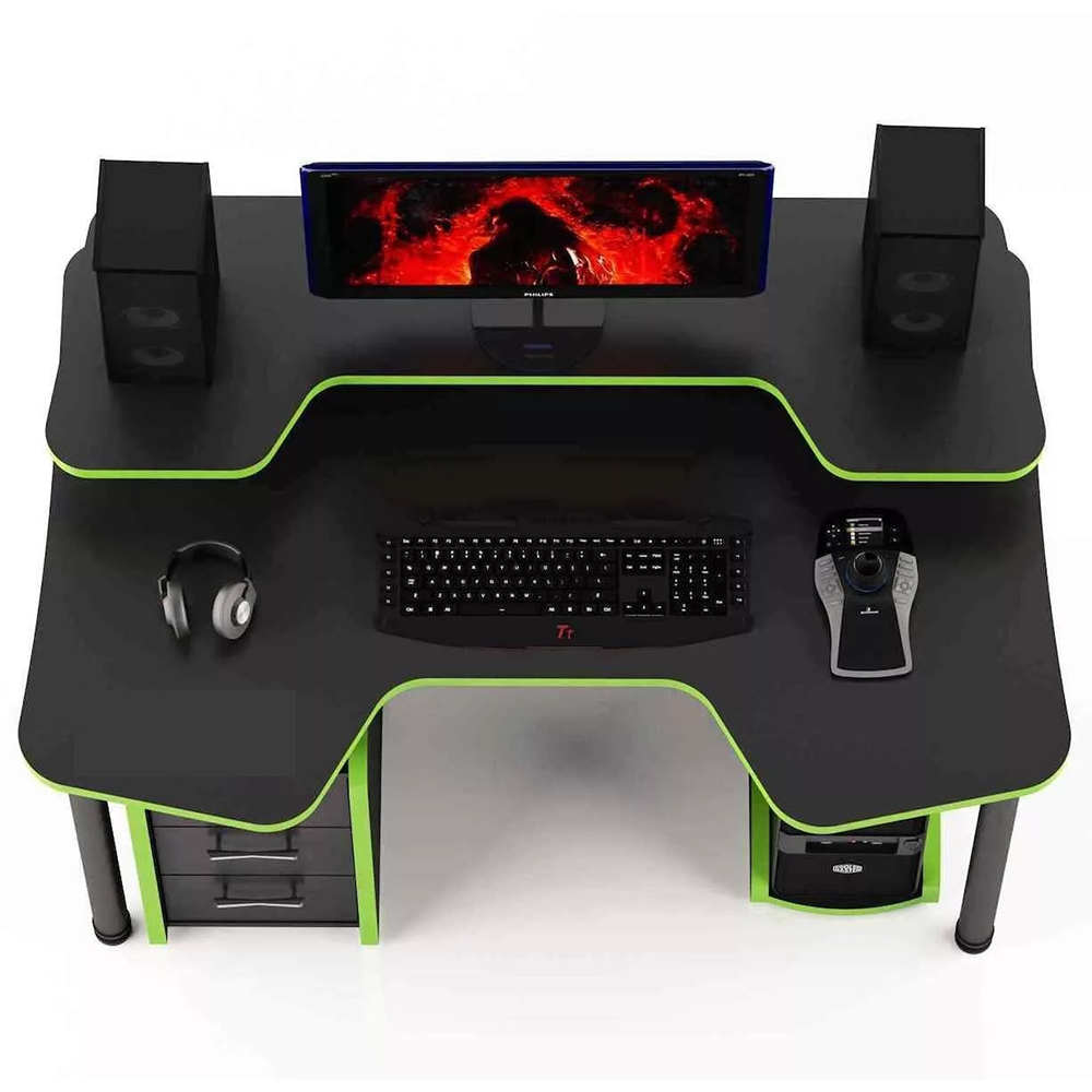 Геймерский стол COMFORT GT14N с надстройкой и ящиками (ГСCGT14)