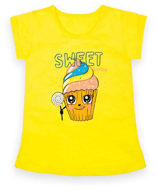 Футболка детская хлопковая для девочки Gabbi FT-22-10/1 Good mood 110 см Желтый (13141)