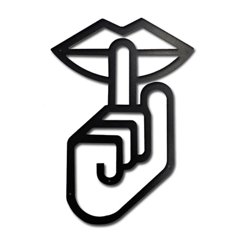 Панно на стену из металла Соблюдайте тишину 50x75 (9582566)