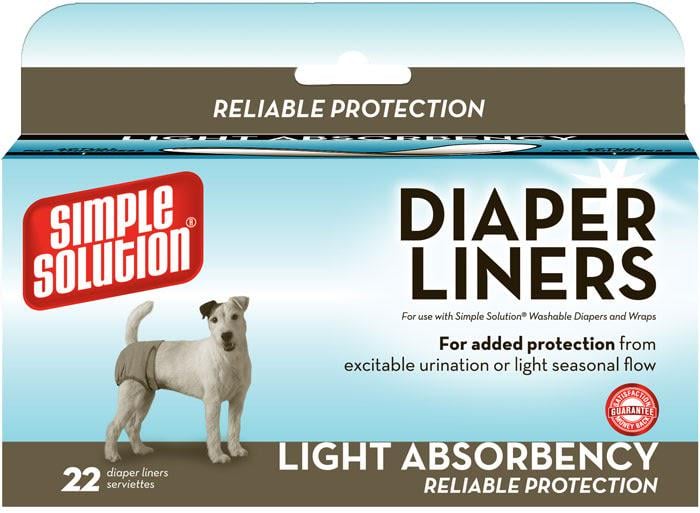 Прокладки для животных влагопоглощающие/гигиенические Simple Solution Disposable Diaper Liners - Flow Light 22 шт. (ss10608-3P)