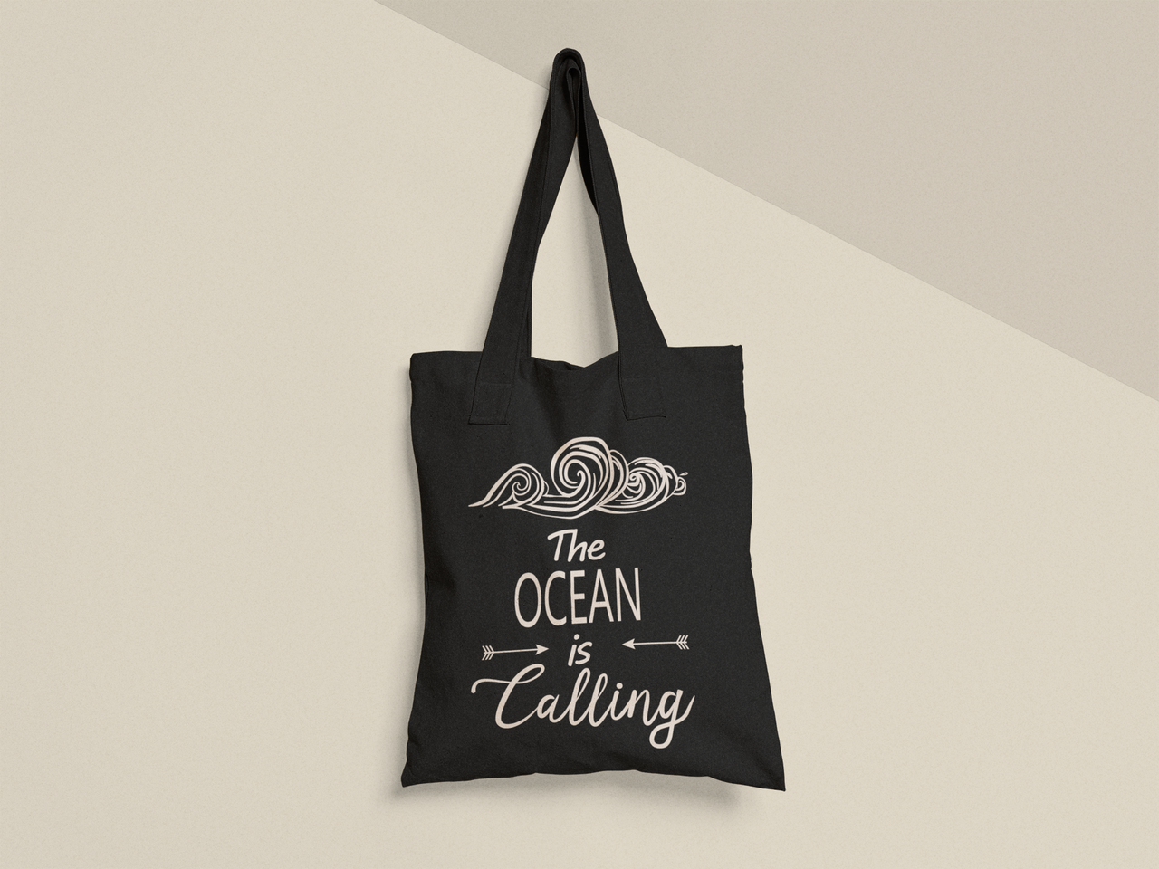 Эко-сумка с принтом "The ocean is calling" 38х40 см Черный (ПН466-Т1) Эко-сумка с принтом "The ocean is calling" 38х40 см Черный (ПН466-Т1)