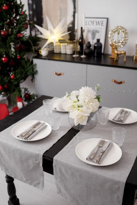 Дорожка праздничная с люрексом 40x180 Жемчужина Silver