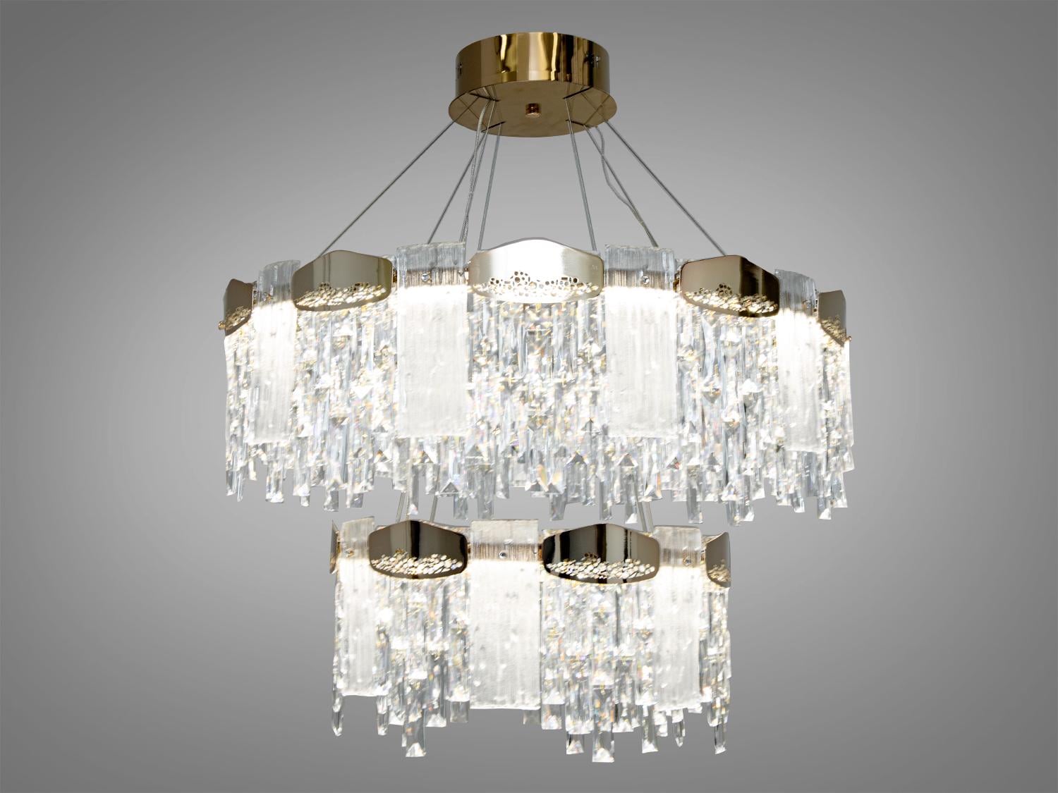 Люстра светодиодная Diasha хрустальная 110W Золотой (9152-800+500G)