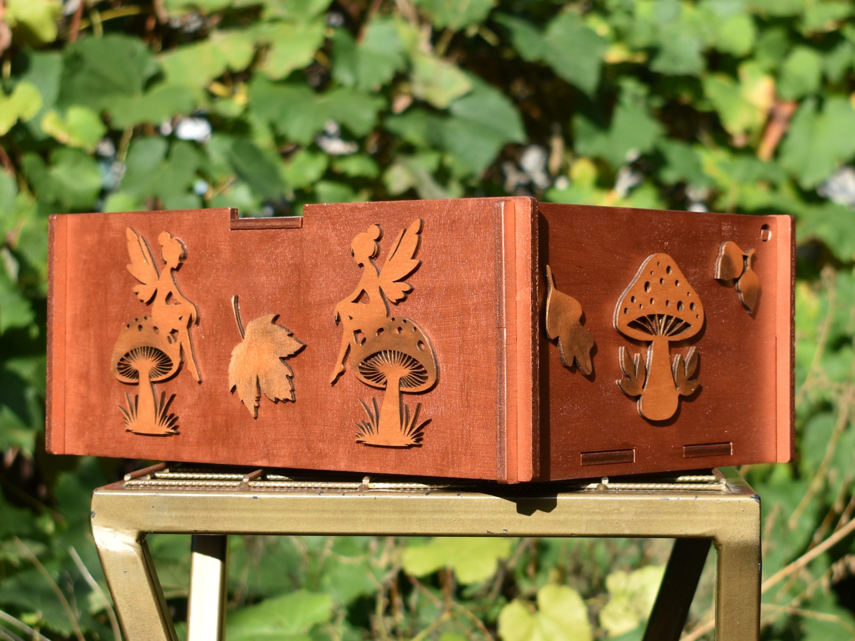 Подарункова коробка Лісовий гном 3D з фанери 20х30х12 см (21683117) - фото 4