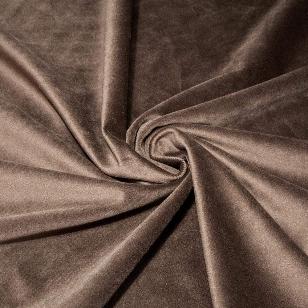 Ткань портьерная однотонная Бархат V-3 Черный шоколад (18980)