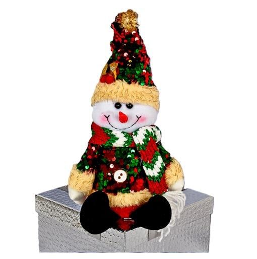 Фігурка декоративна Магічно-новорічна R96520 Santa Snowman у новорічному вбранні 38 см (609103)