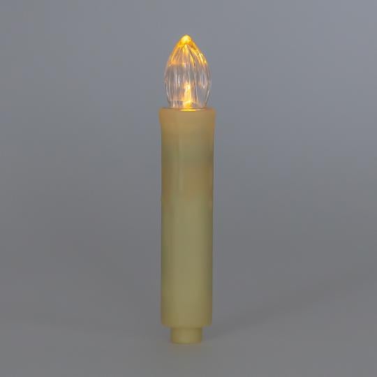 Набор светодиодных свечей на елку пластиковых LED с клипсами 10 шт. 2х11 см Айвори (150-81-9262-012) - фото 5