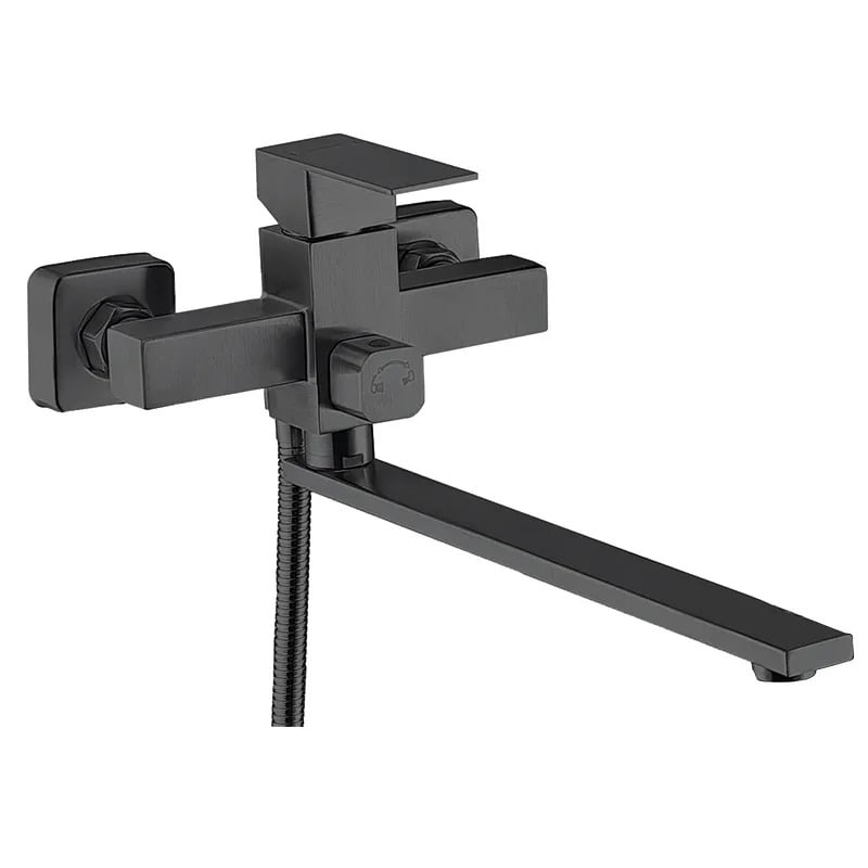 Змішувач для ванни Zerix KUB-006 Euro з нержавіючої сталі SUS304 Black (ZX4850)