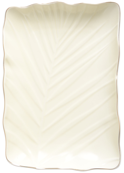 Блюдо Limited Edition Leaf прямоугольное 24,5х17 см Cream Gold (B010790)