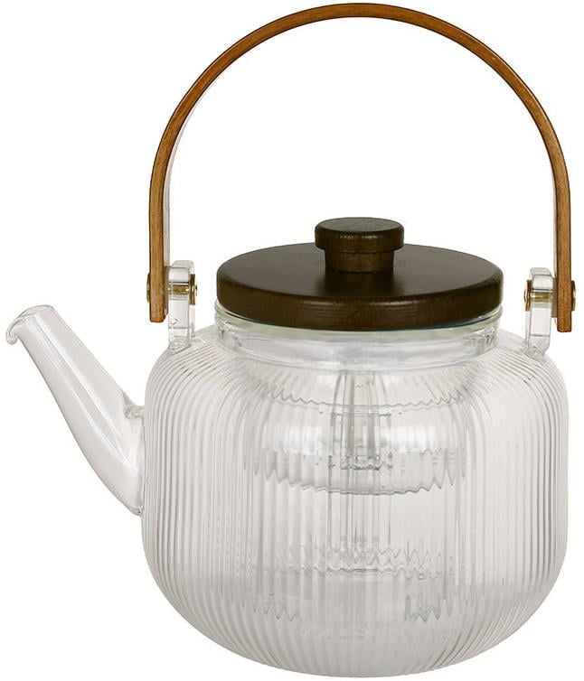 Заварочный чайник Rauma стеклянный с деревянной крышкой 1000 мл