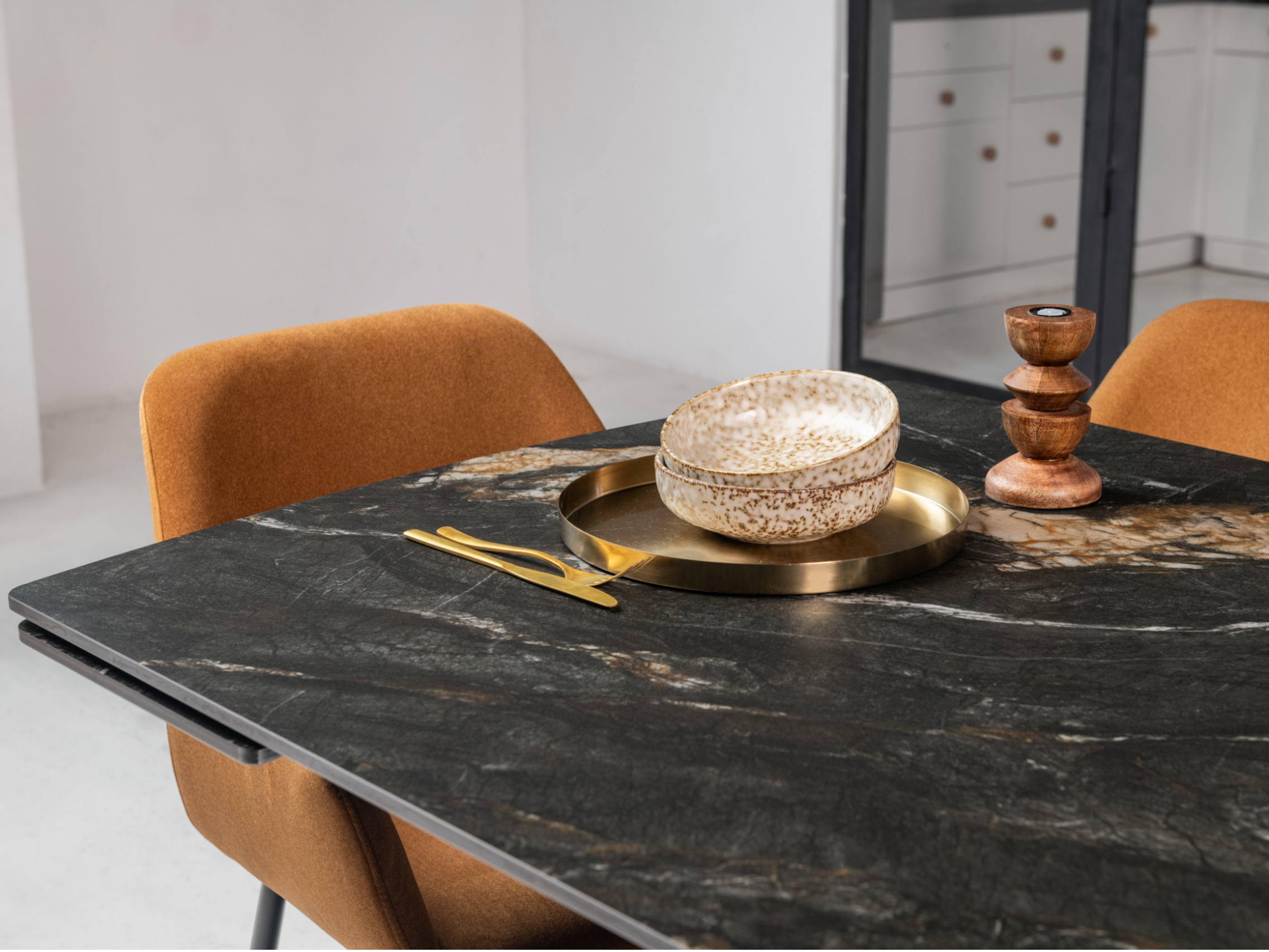 Стіл обідній розсувний Vetro Mebel Піно 1400- 2000x900x760 мм П’єр блек/Чорний (TМL-1200-1) - фото 8 Стіл обідній розсувний Vetro Mebel Піно 1400- 2000x900x760 мм П’єр блек/Чорний (TМL-1200-1) - фото 8