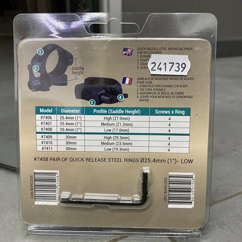 Крепление для прицела Konus Steel-QR быстросъемные кольца 25,4 мм низкие на планку Пикатинни (241739) - фото 2