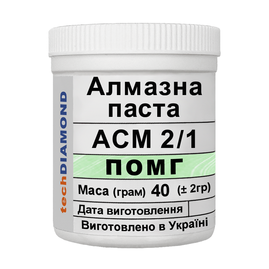 Алмазна паста Техдіамант АСМ 2/1 ПОМГ 5%-10 карат 10000 Grit мазеподібна 40 г Алмазна паста Техдіамант АСМ 2/1 ПОМГ 5%-10 карат 10000 Grit мазеподібна 40 г
