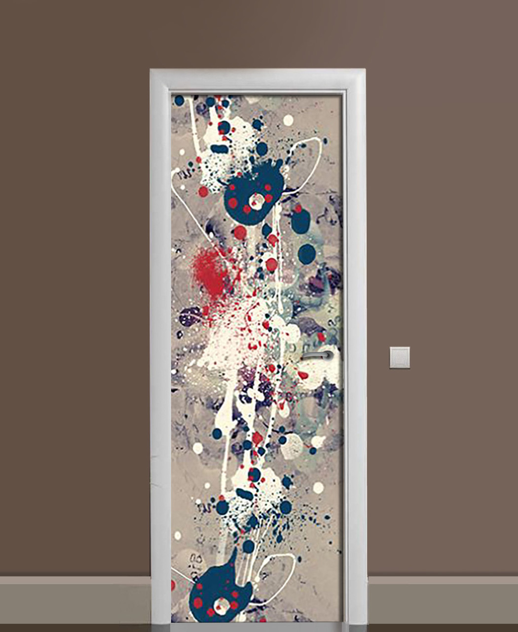 Наклейка 3D на двери Zatarga Брызки краски виниловая 650х2000 мм (1323463988)