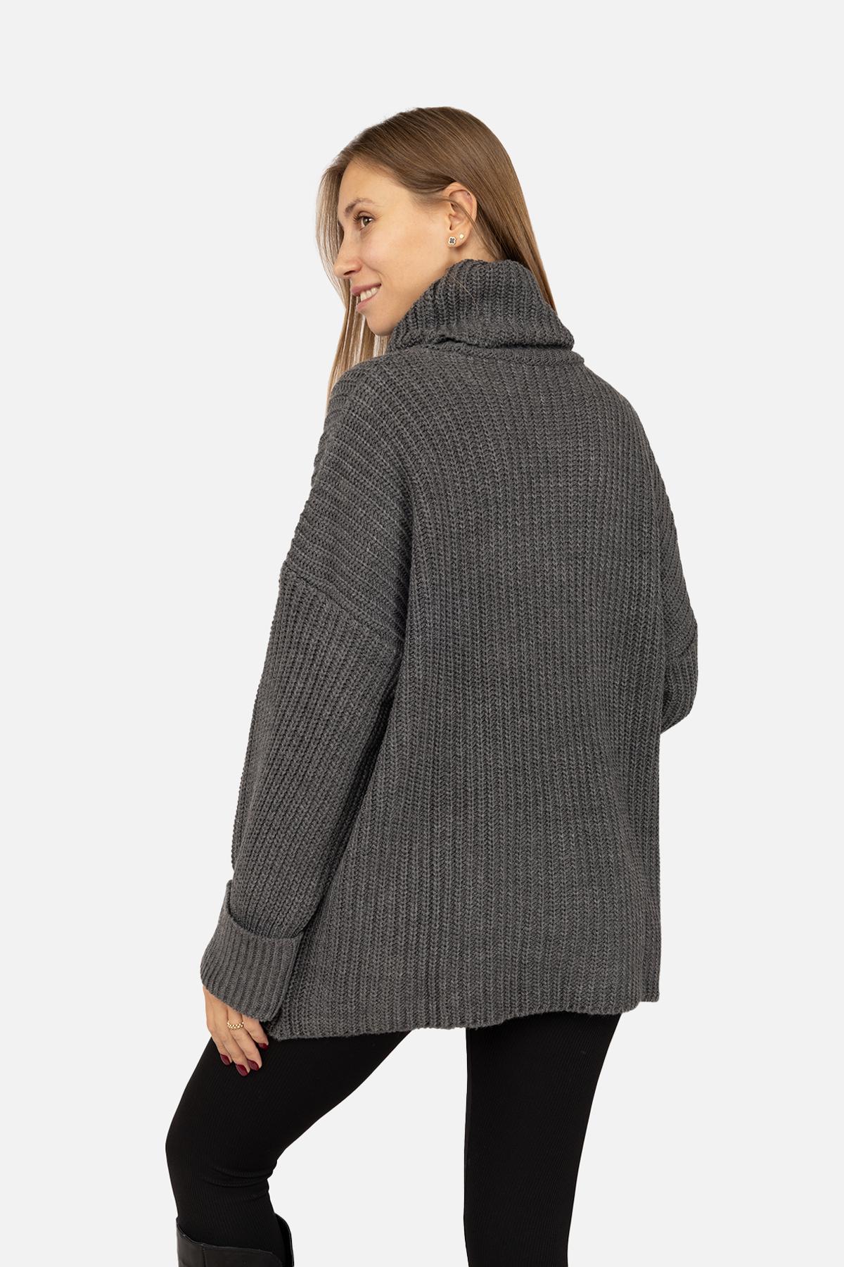 Свитер женский ЦБ-00262555 р. 46 Графит (SKT001027137) - фото 4 Свитер женский ЦБ-00262555 р. 46 Графит (SKT001027137) - фото 4