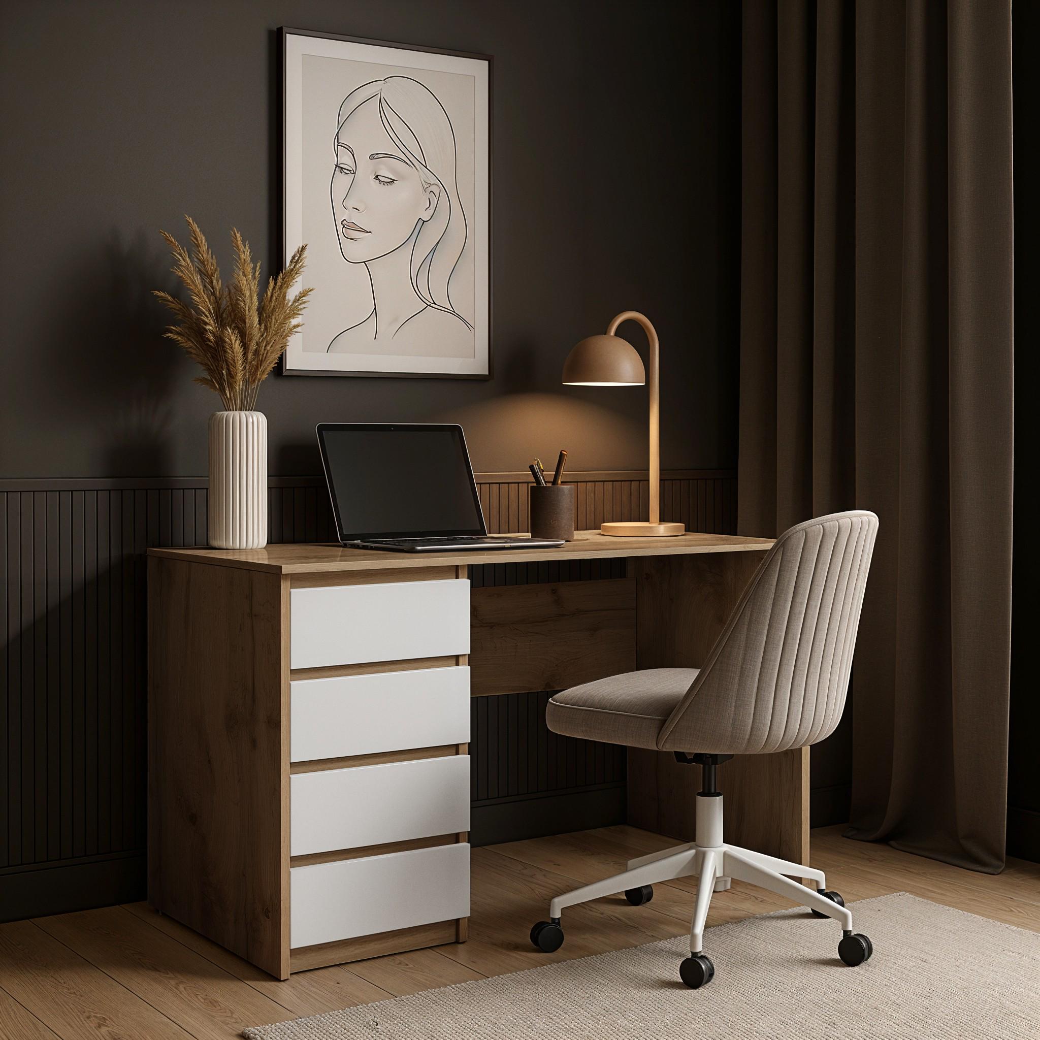 Стіл письмовий лівий Арес 1104x514x760 мм Дуб Аппалачі/Білий - фото 1 Стіл письмовий лівий Арес 1104x514x760 мм Дуб Аппалачі/Білий - фото 1