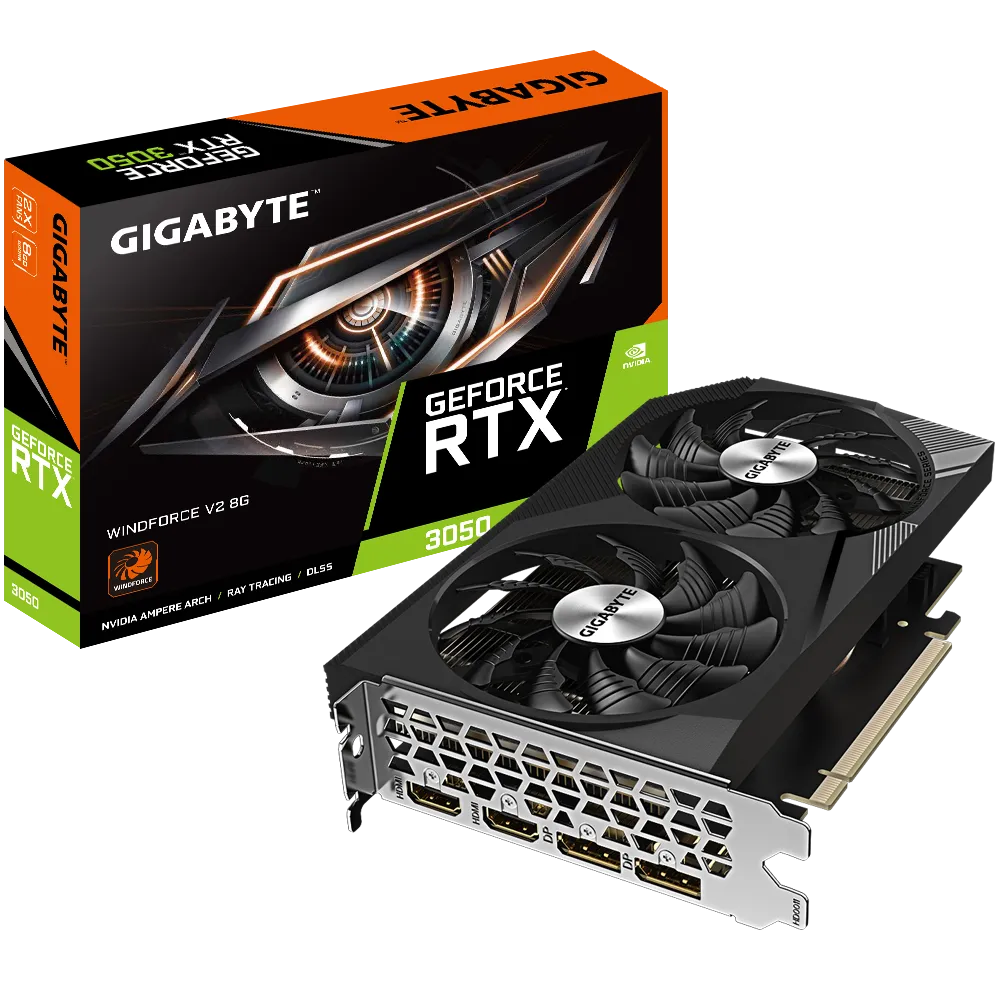 Видеокарта Gigabyte nVidia RTX 3050 8 ГБ GDDR6/14000 МГц (GV-N3050WF2V2-8GD) - фото 7