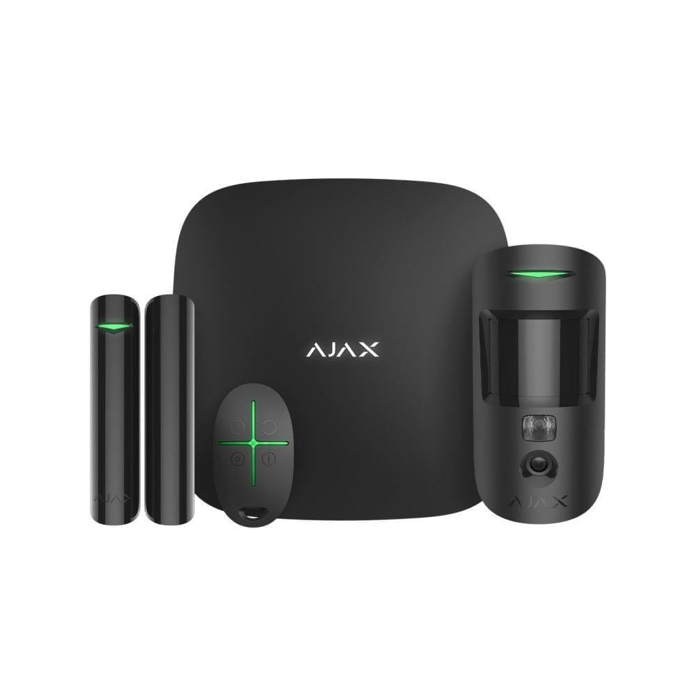 Комплект беспроводной охранной сигнализации Ajax StarterKit Cam HDR Black с 2G/Ethernet/фотоверификацией тревог (26-00563)