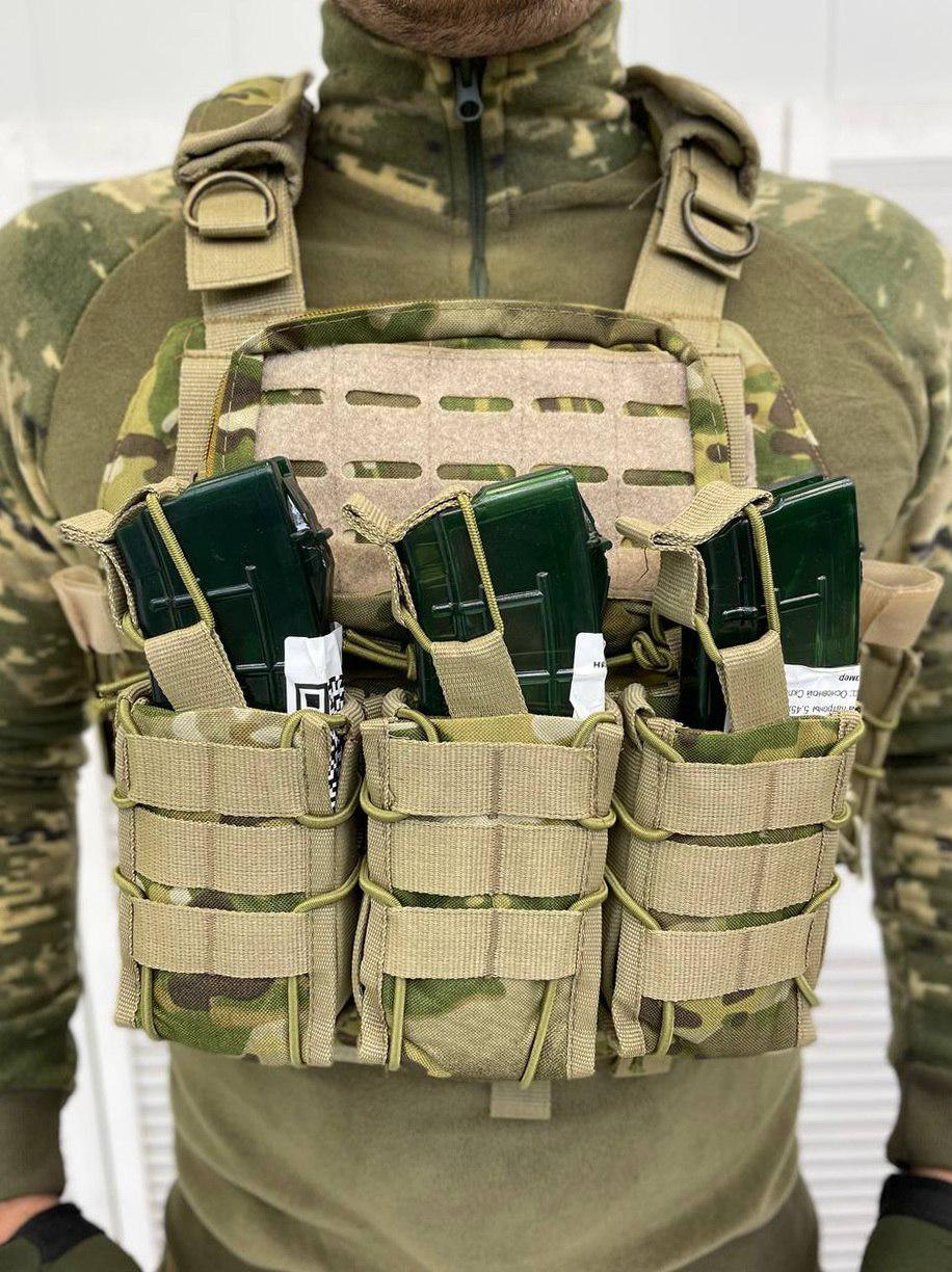 Плитоноска військова ASDAG швидке скидання + 7 підсумків мультикам для ЗСУ (12561)