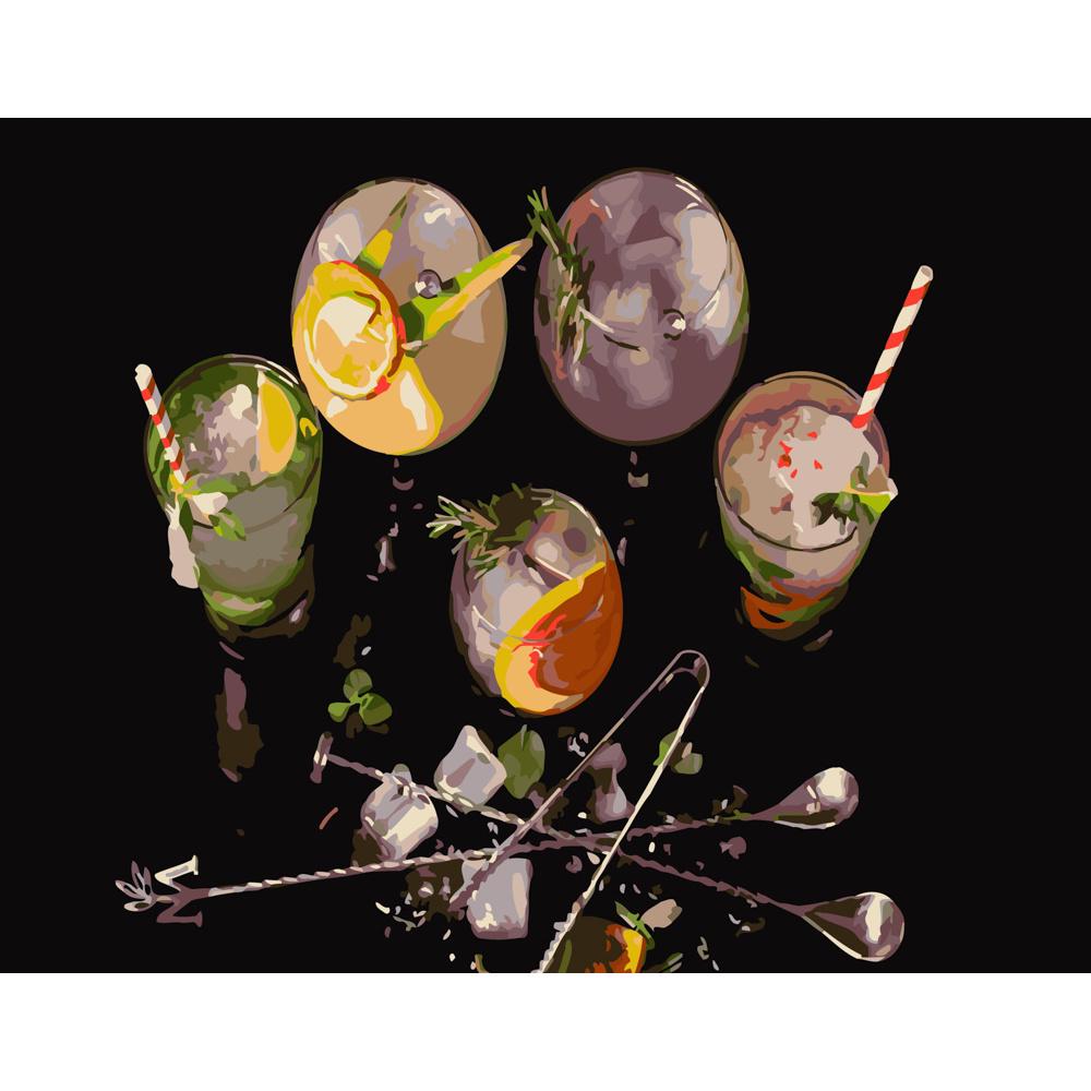 Картина по номерам Strateg Премиум Коктейли на вечер 40х50 см (GS294)