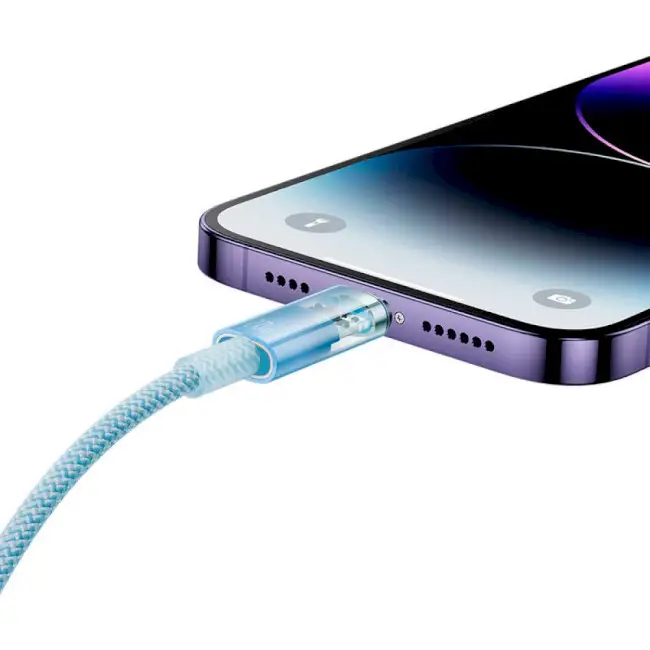 Кабель BASEUS Explorer Series Fast Charging Cable with Smart Temperature Control Cable Type-C to Lightning CATS010203 20W 1 м Blue - фото 5