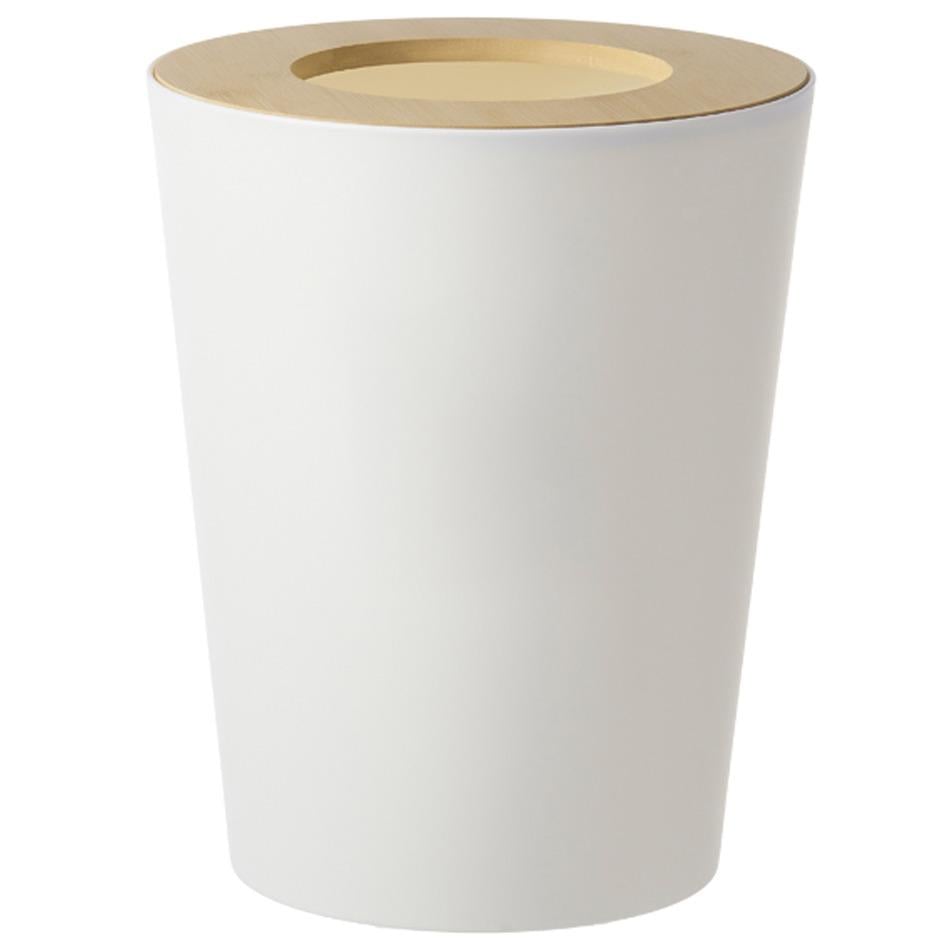 Мусорное ведро MVM Scandinavia BIN-20 9L WHITE/WOOD без крышки 9 л Белый (218364)