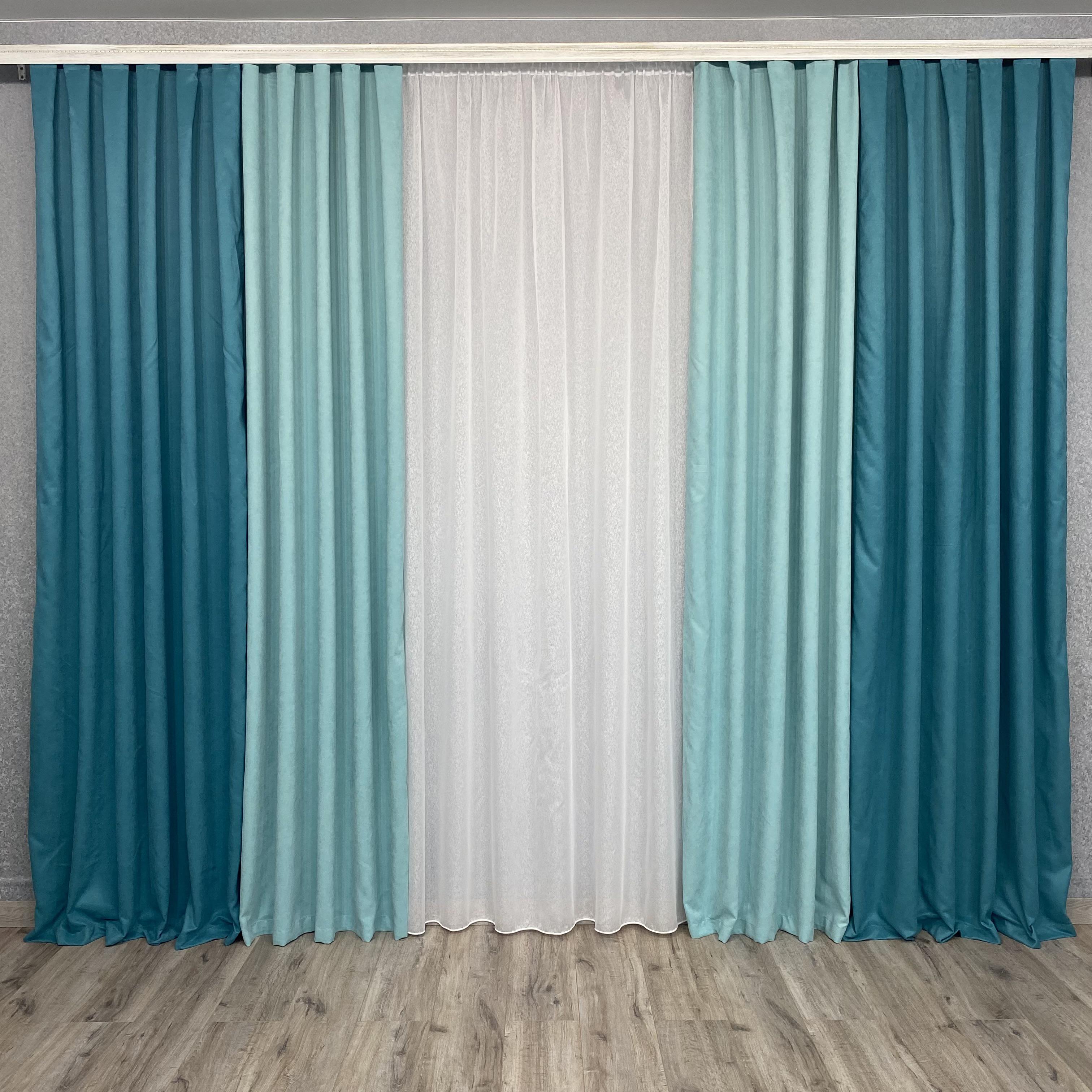 Шторы TG Home Дуэт №450 микровелюр 1,50х2,70 м Бирюзово-мятный (450-100/208) - фото 6 Шторы TG Home Дуэт №450 микровелюр 1,50х2,70 м Бирюзово-мятный (450-100/208) - фото 6