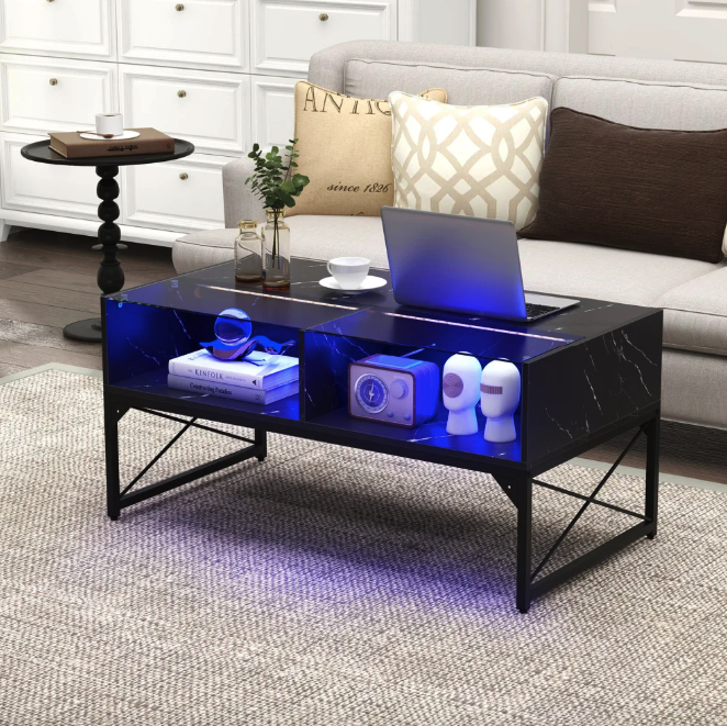 Журнальный стол Costway Moderne с подсветкой Черный (4731) - фото 6 Журнальный стол Costway Moderne с подсветкой Черный (4731) - фото 6