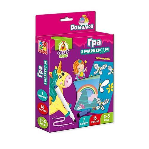 Розвиваюча гра для малюків Vladi Toys Пиши та витирай. Єдинороги »VT5010-17 з маркером (RLT18065)