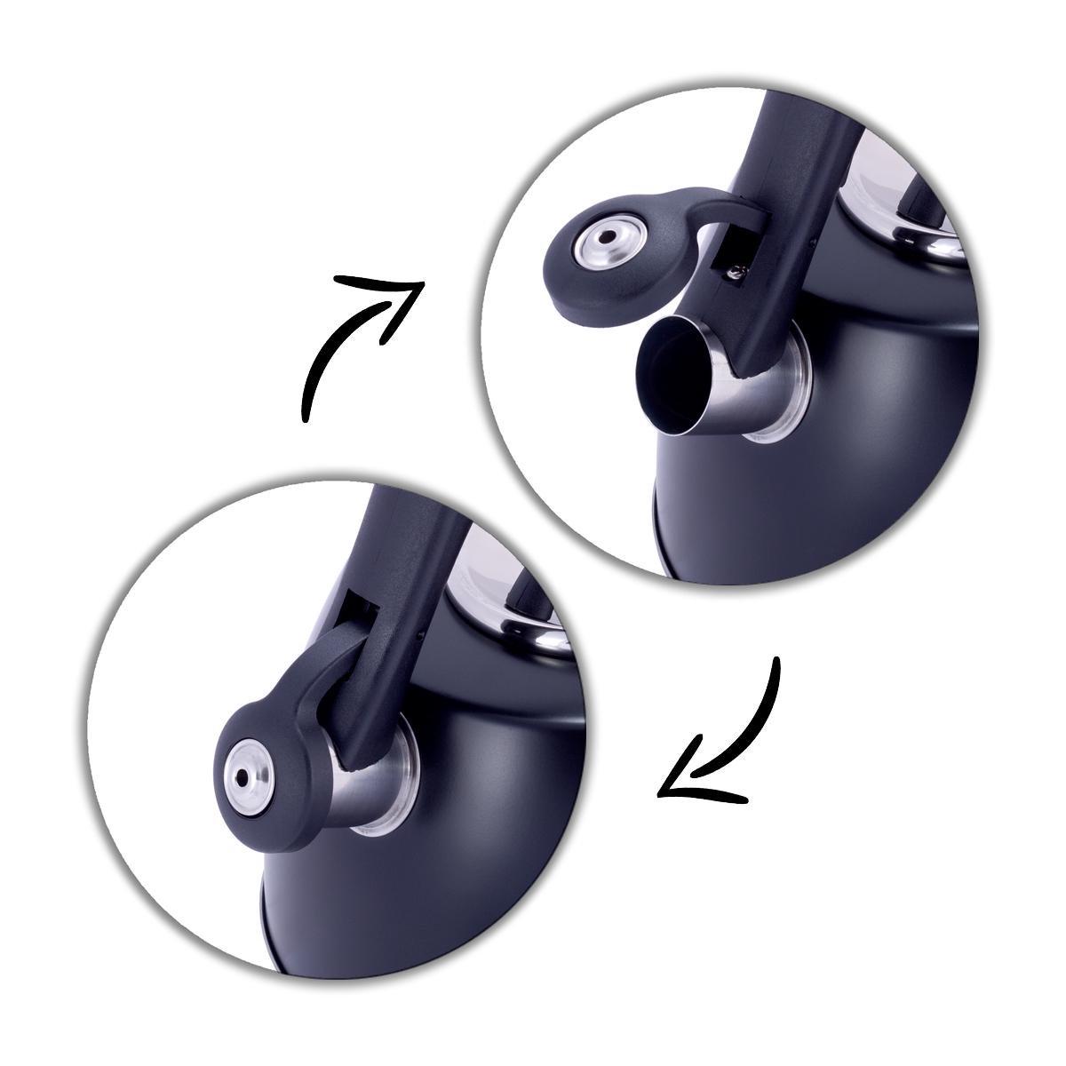 Чайник Kamille Vizo из нержавеющей стали со свистком и термометром индукционный 3 л - фото 6