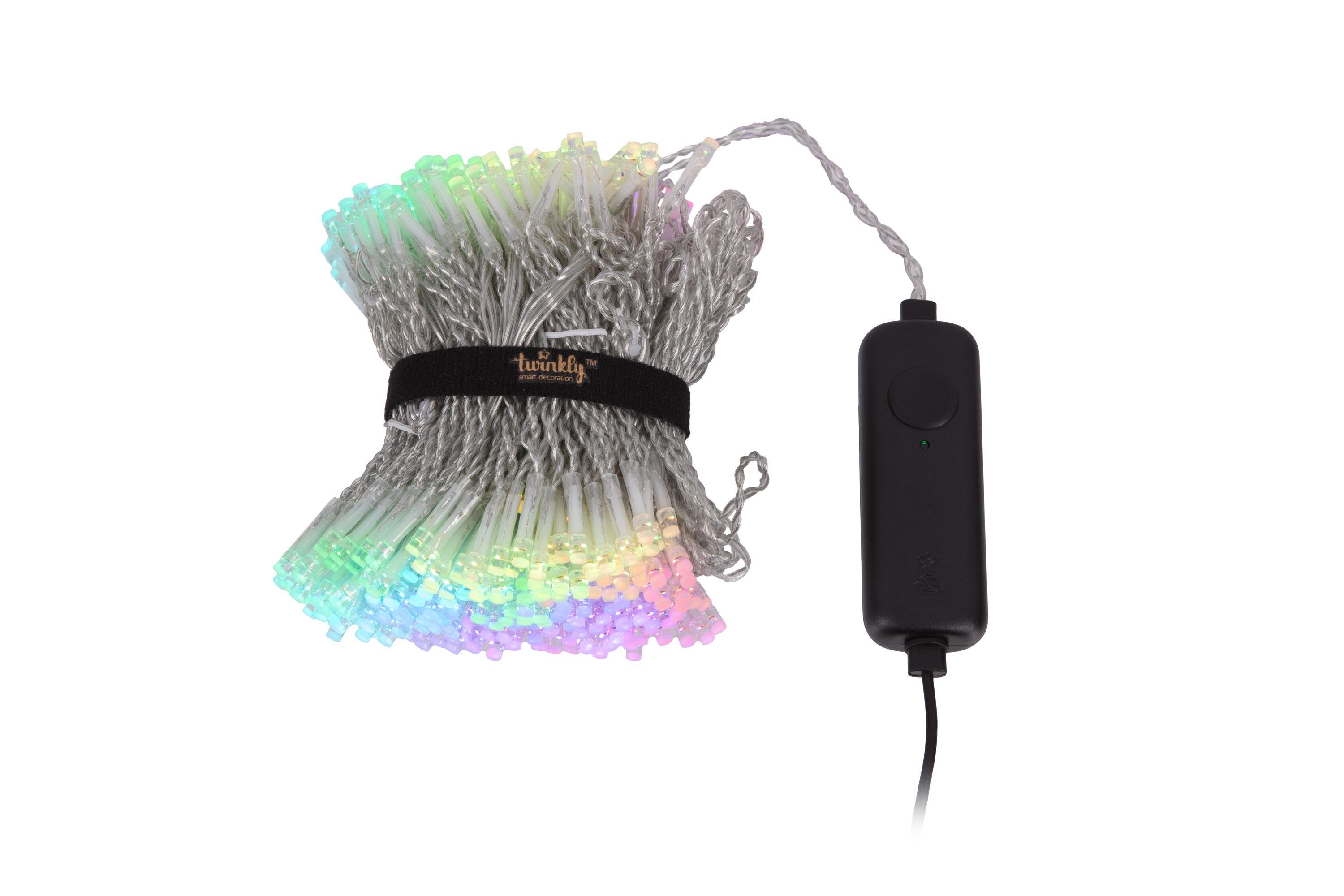 Гірлянда штора Twinkly Curtain RGBW Smart LED 400 ламп з прозорим кабелем 1,45х2,1 м (TWW400SPP-TEU)