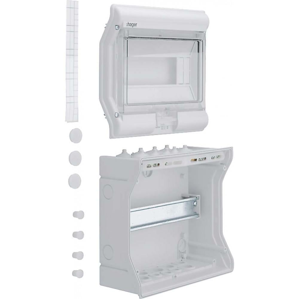 Щит розподільчий накладний Hager VECTOR на 10 модулів з прозорими дверцятами IP65 (28176945)