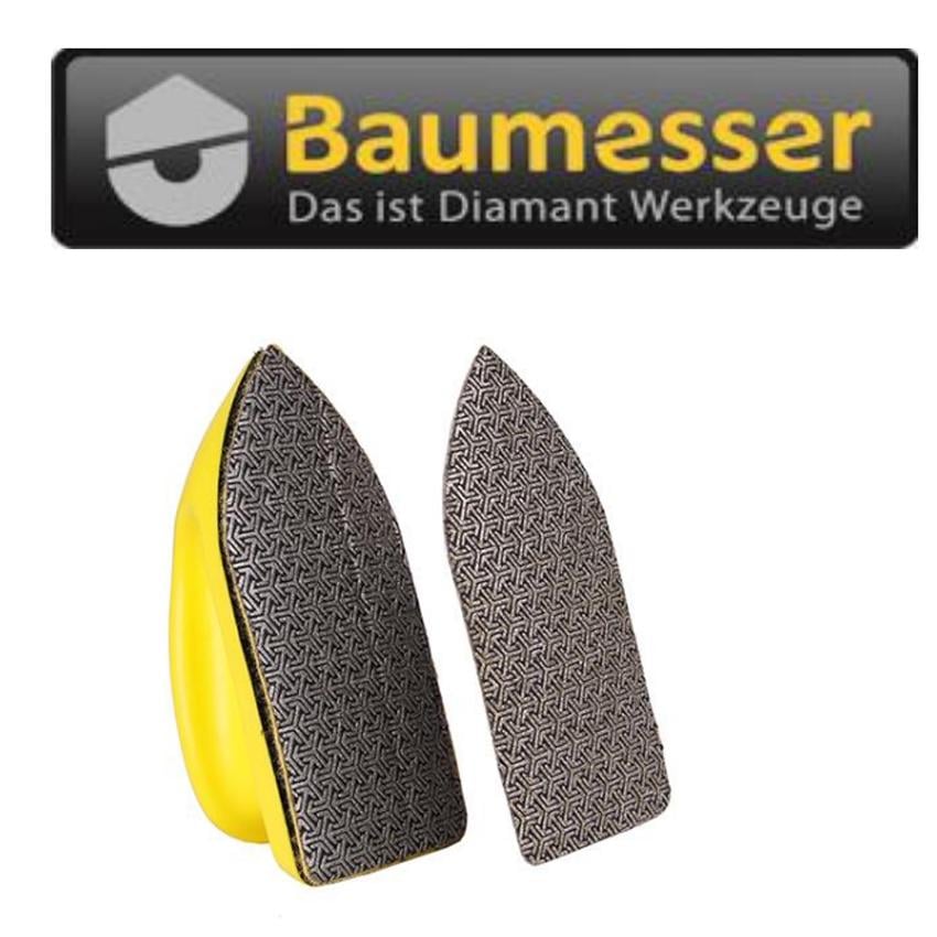 Алмазный брусок Baumesser Change PAD Pro шлифовальный притир на липучке с насадкой №120 120x55 (910637556179) - фото 3