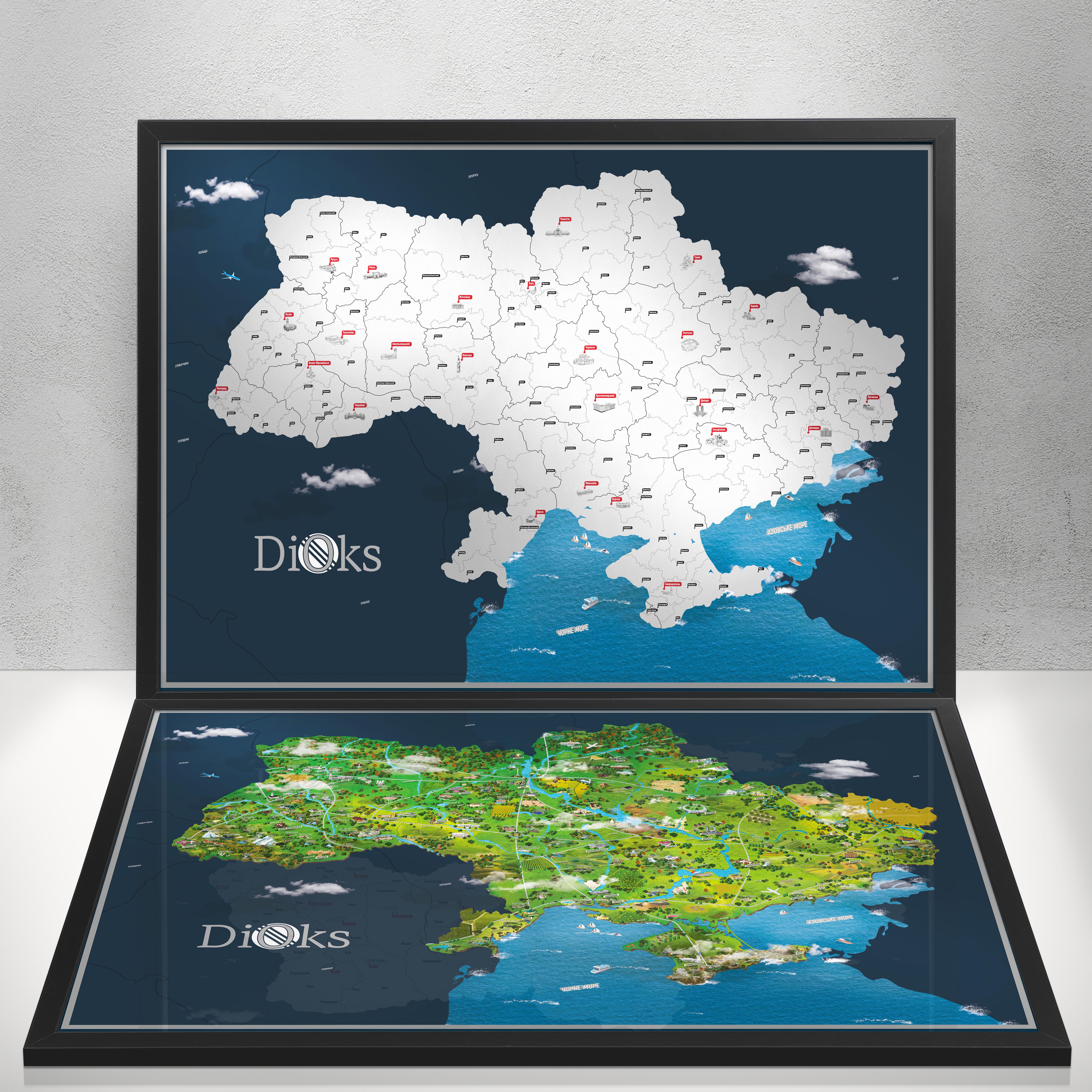 Скретч-карта DiOks Україна в рамці великий формат (2011106)