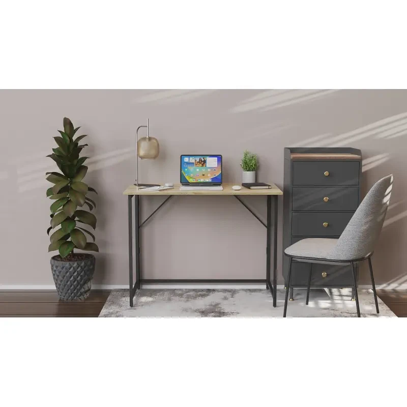 Стіл розкладний Ferrum-decor Moris метал/ДСП Чорний/Дуб Сонома (FRD-104672) - фото 2 Стіл розкладний Ferrum-decor Moris метал/ДСП Чорний/Дуб Сонома (FRD-104672) - фото 2